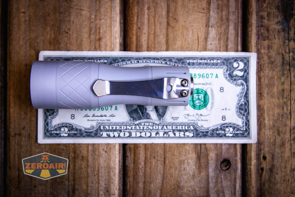 NLightD L3 LEP flashlight on two dollar bill
