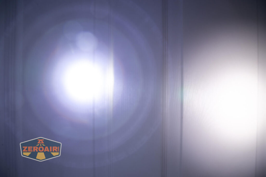 NLightD L3 LEP flashlight beamshots compared to nichia 219b