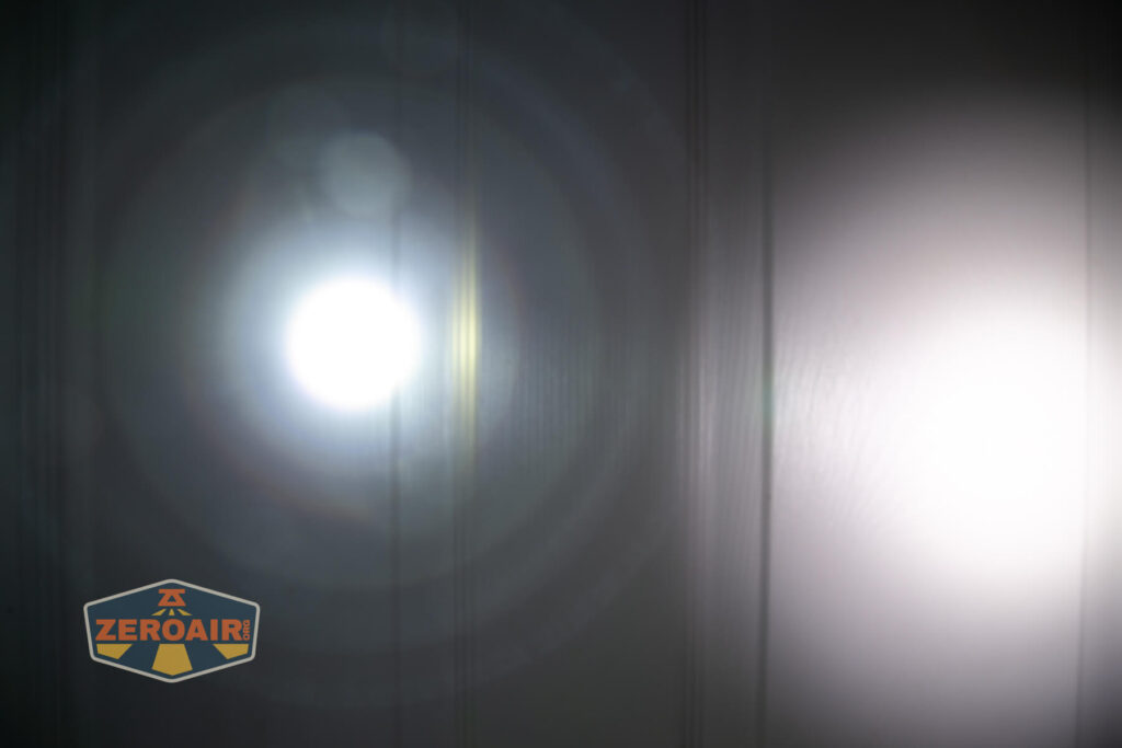 NLightD L3 LEP flashlight beamshots compared to nichia 219b