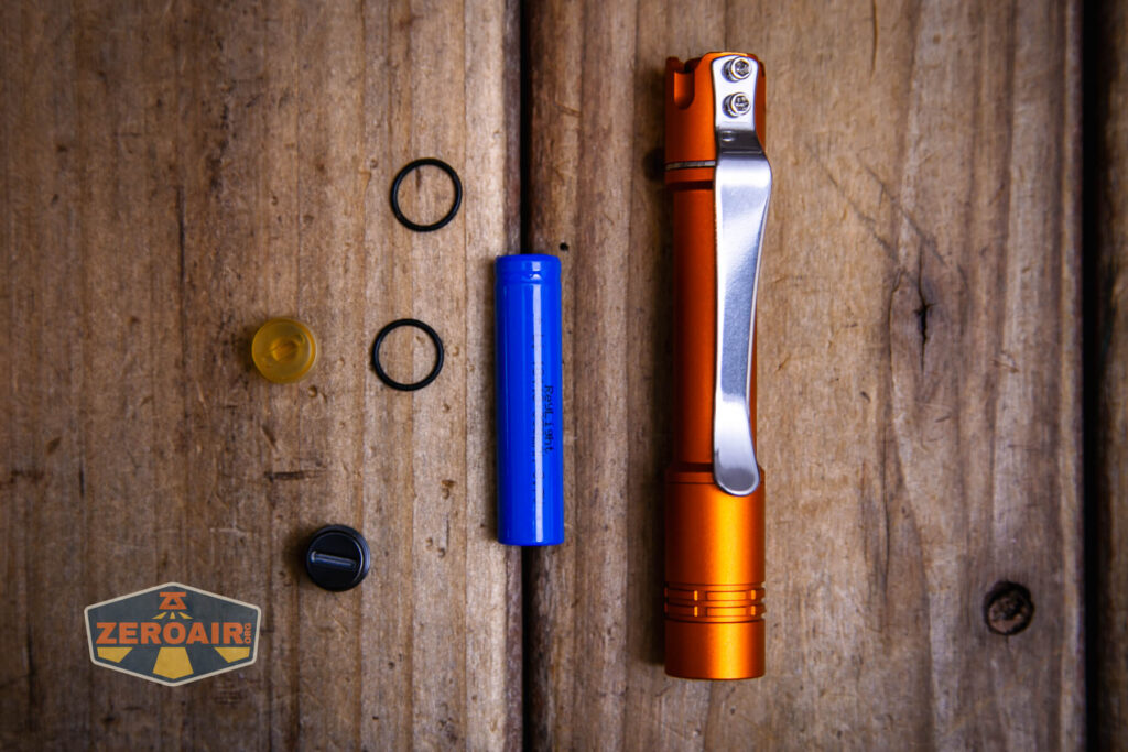 ReyLight Pineapple Mini Mk II flashlight what's included