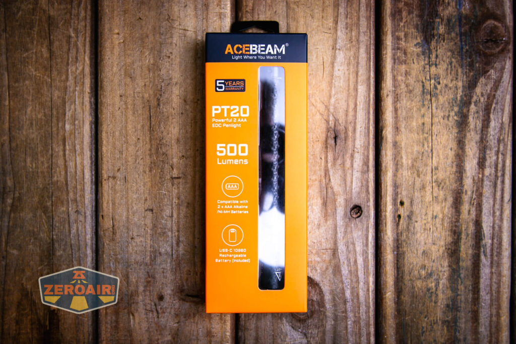 Acebeam PT20 portable EDC penlight package
