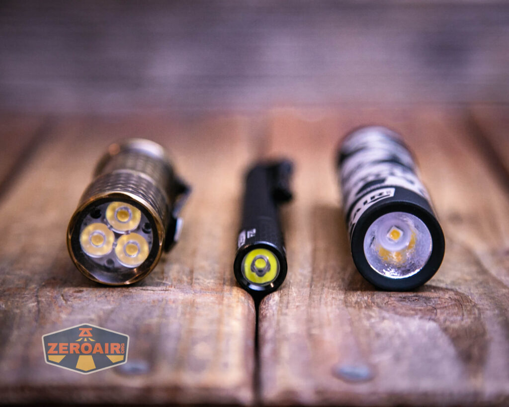 Acebeam PT20 portable EDC penlight with two standard sized flashlights