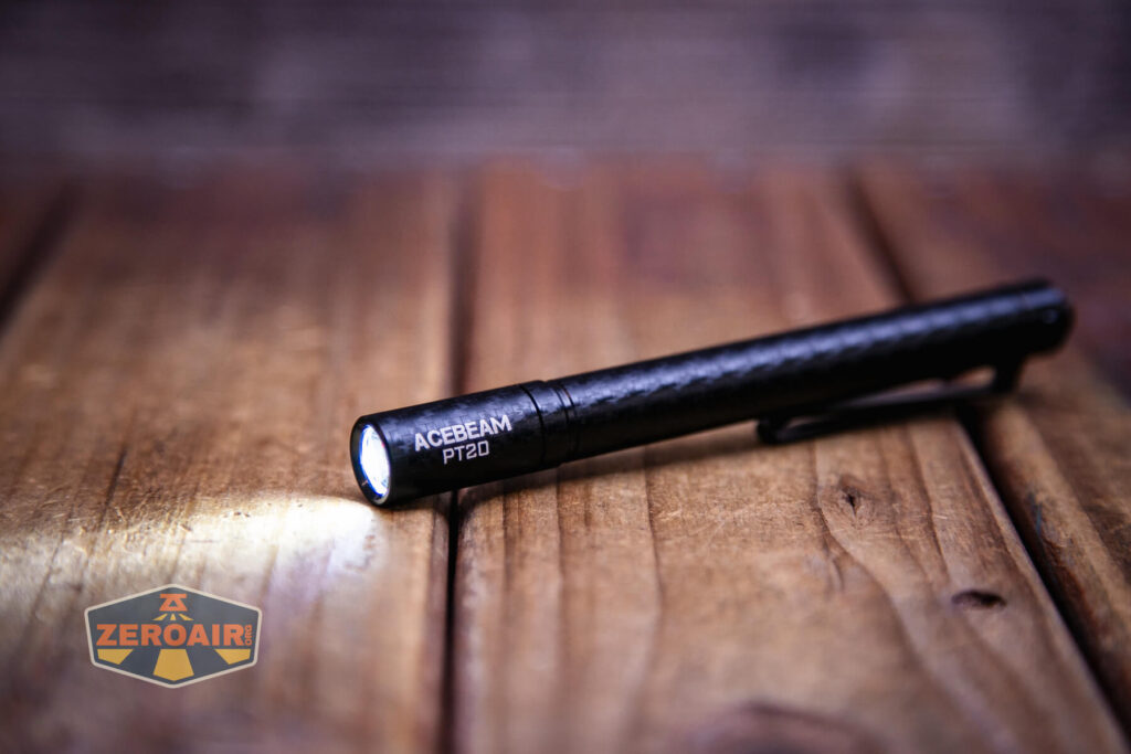 Acebeam PT20 portable EDC penlight emitter on