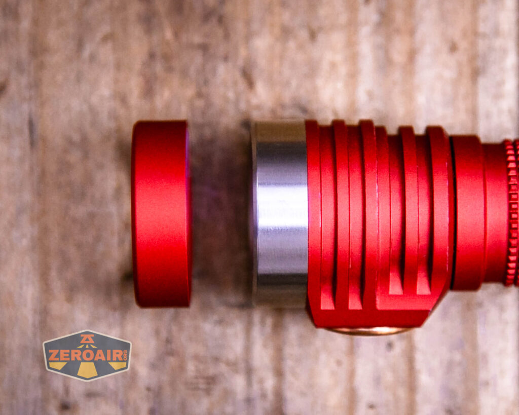 Emisar D3AA 5700K flashlight optional bezel replacement installed