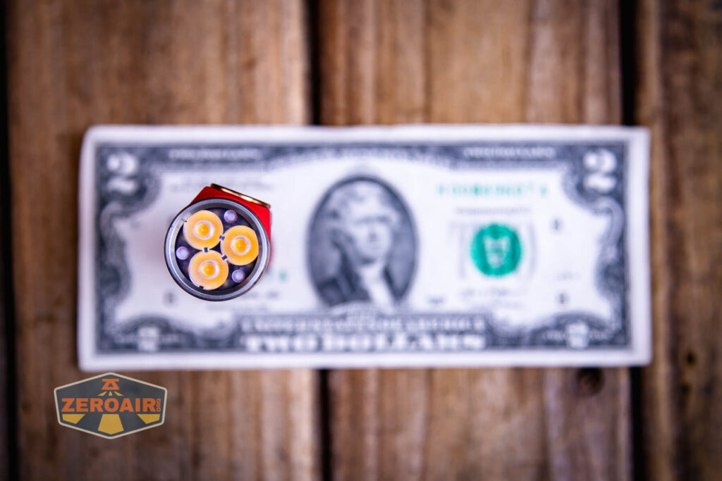 Emisar D3AA 5700K flashlight on a two dollar bill