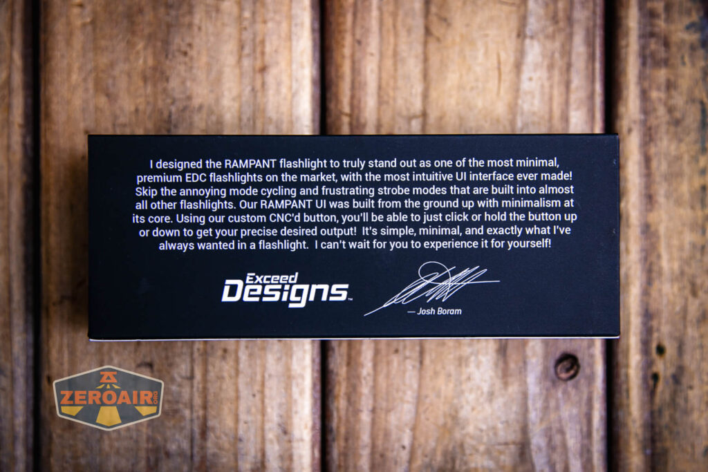 Exceed Designs Rampant R8 flashlight box