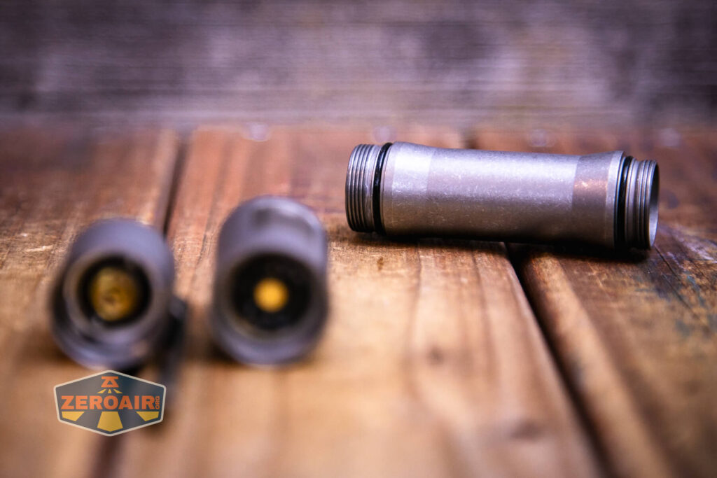 Exceed Designs Rampant R8 flashlight showing cell tube