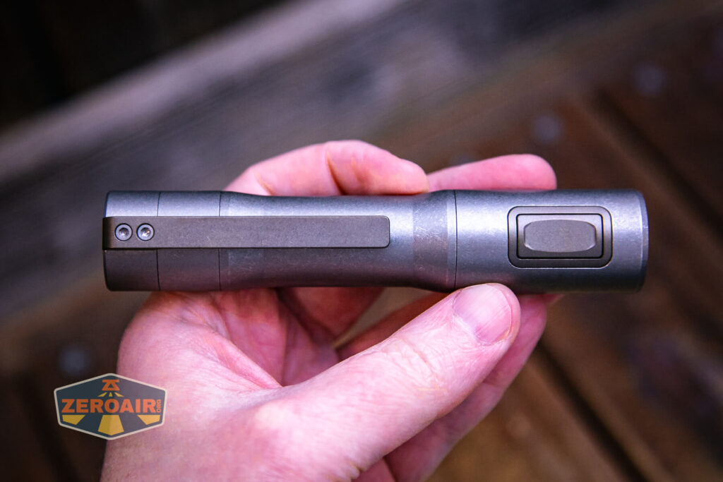 Exceed Designs Rampant R8 flashlight in hand