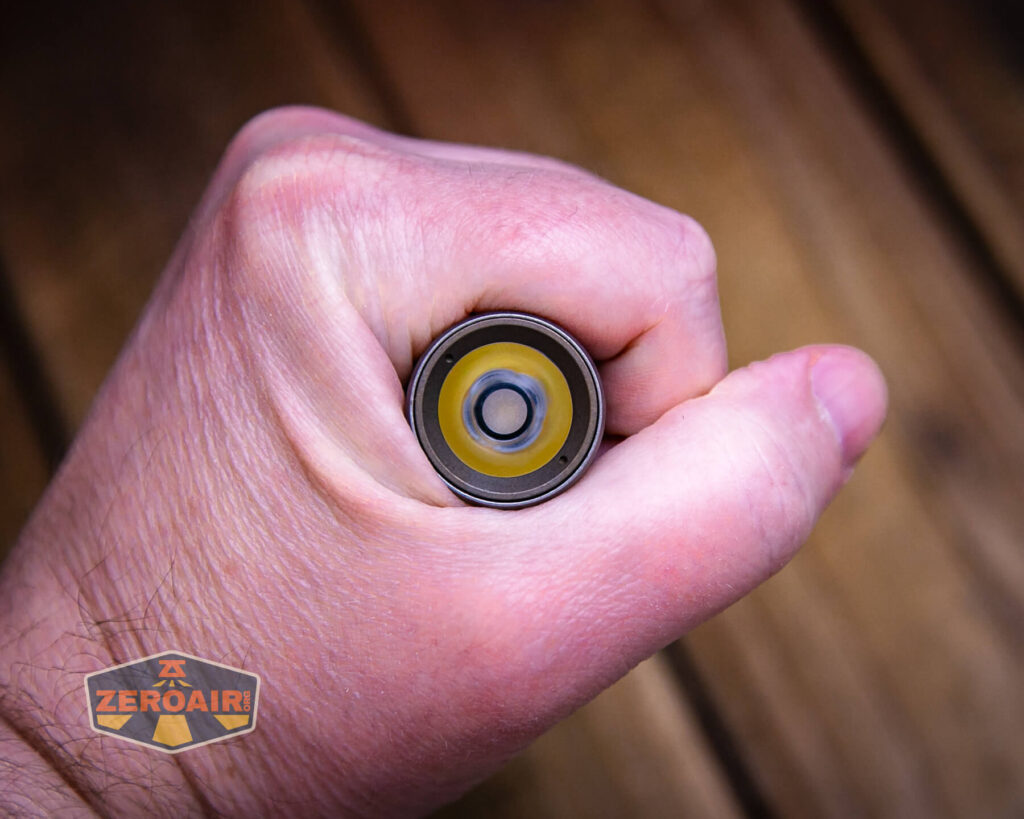 Exceed Designs Rampant R8 flashlight in hand