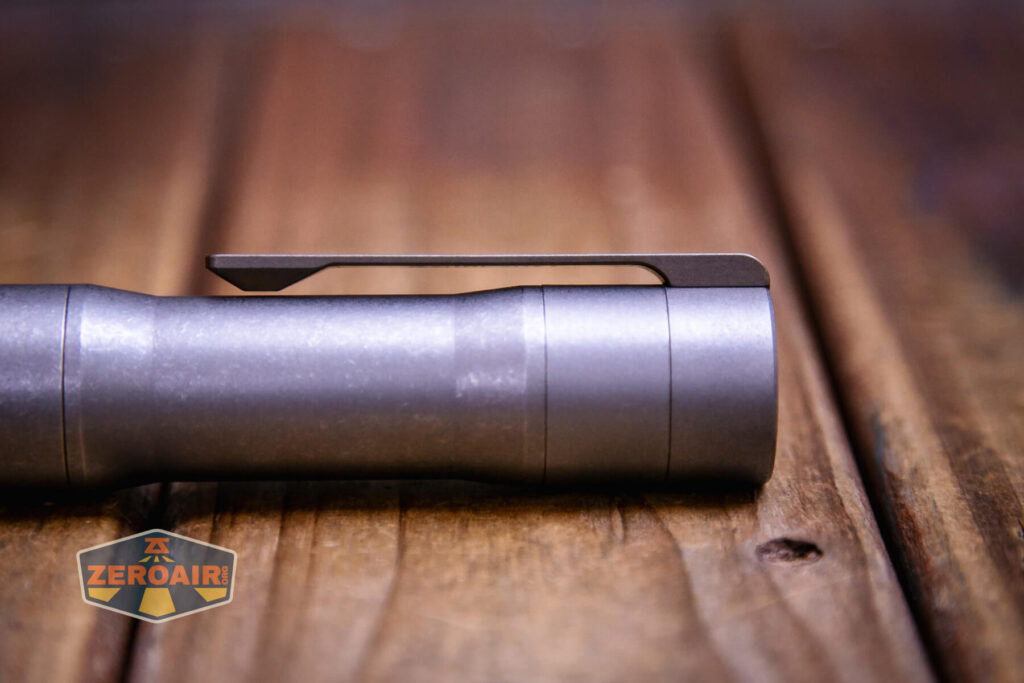 Exceed Designs Rampant R8 flashlight pocket clip profile