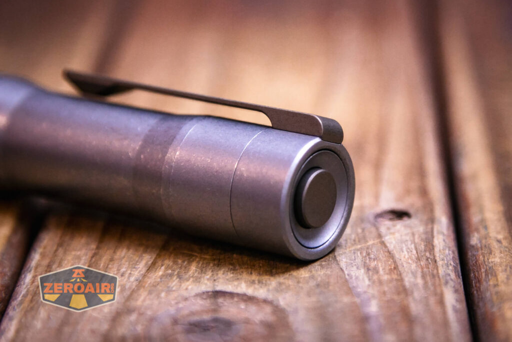 Exceed Designs Rampant R8 flashlight pocket clip tail