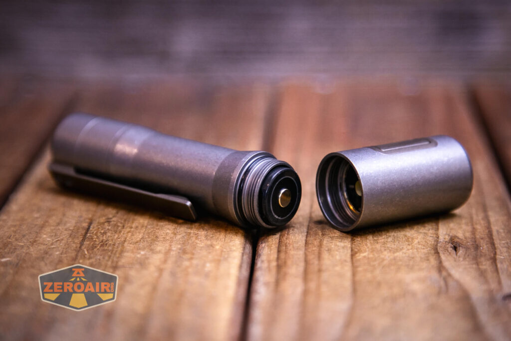 Exceed Designs Rampant R8 flashlight with included 18650 installed