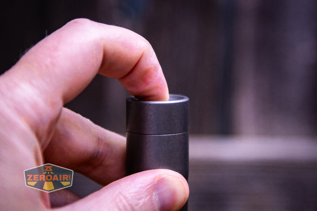 Exceed Designs Rampant R8 flashlight mechanical tail switch actuation