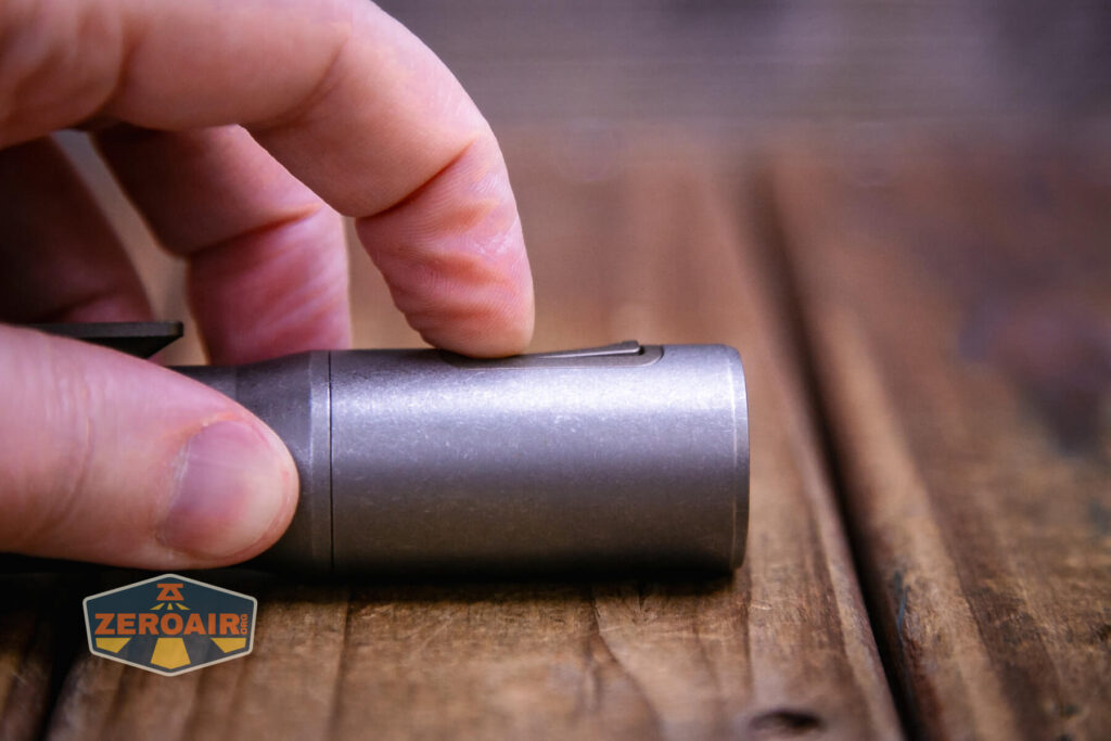 Exceed Designs Rampant R8 flashlight rocker switch on head actuation