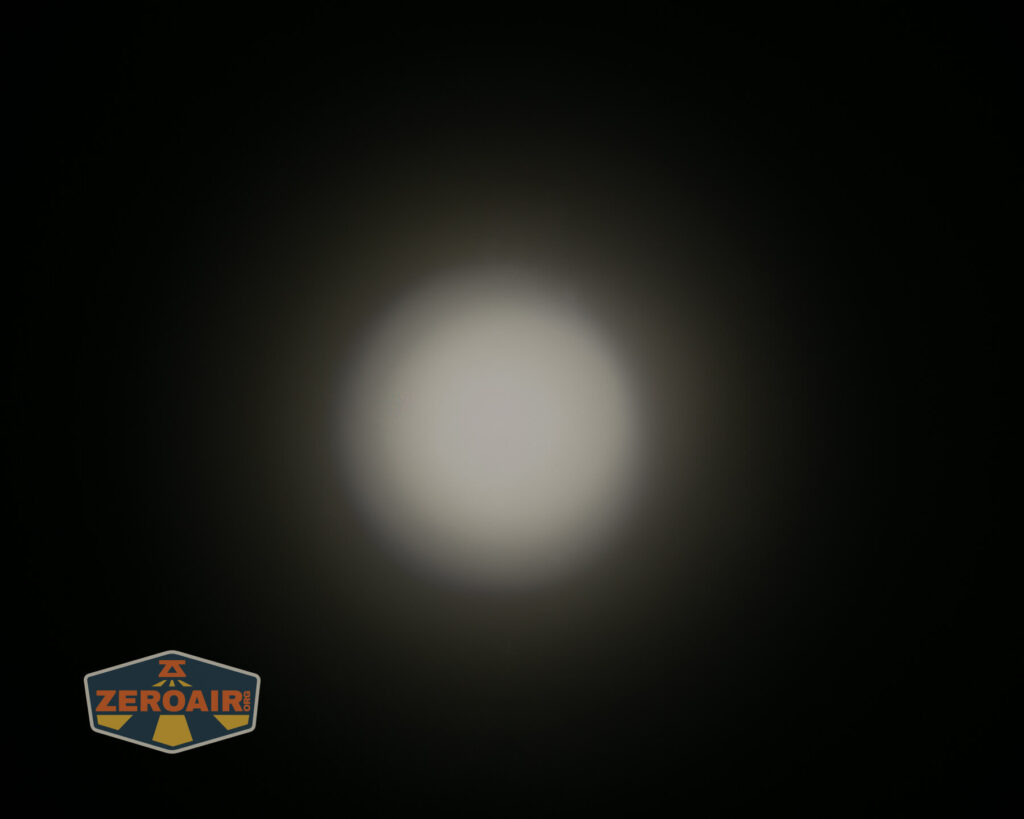 Exceed Designs Rampant R8 flashlight beamshots on ceiling