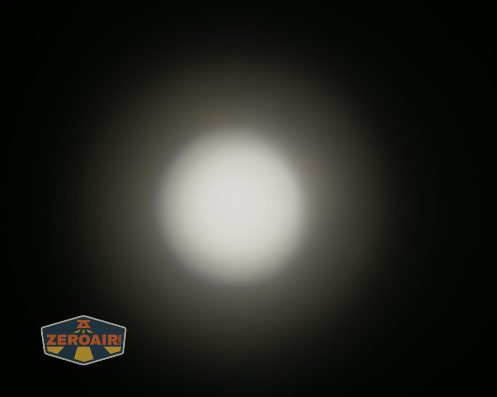 Exceed Designs Rampant R8 flashlight beamshots on ceiling