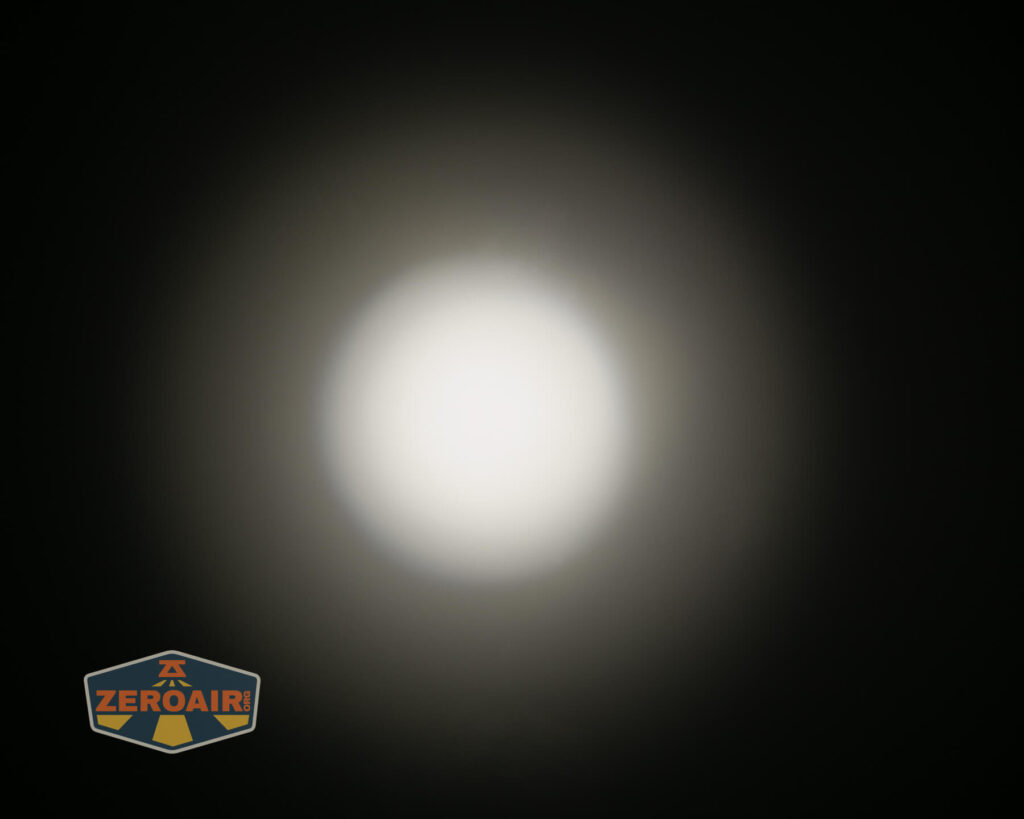 Exceed Designs Rampant R8 flashlight beamshots on ceiling