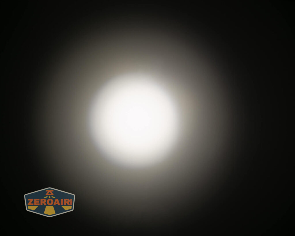 Exceed Designs Rampant R8 flashlight beamshots on ceiling