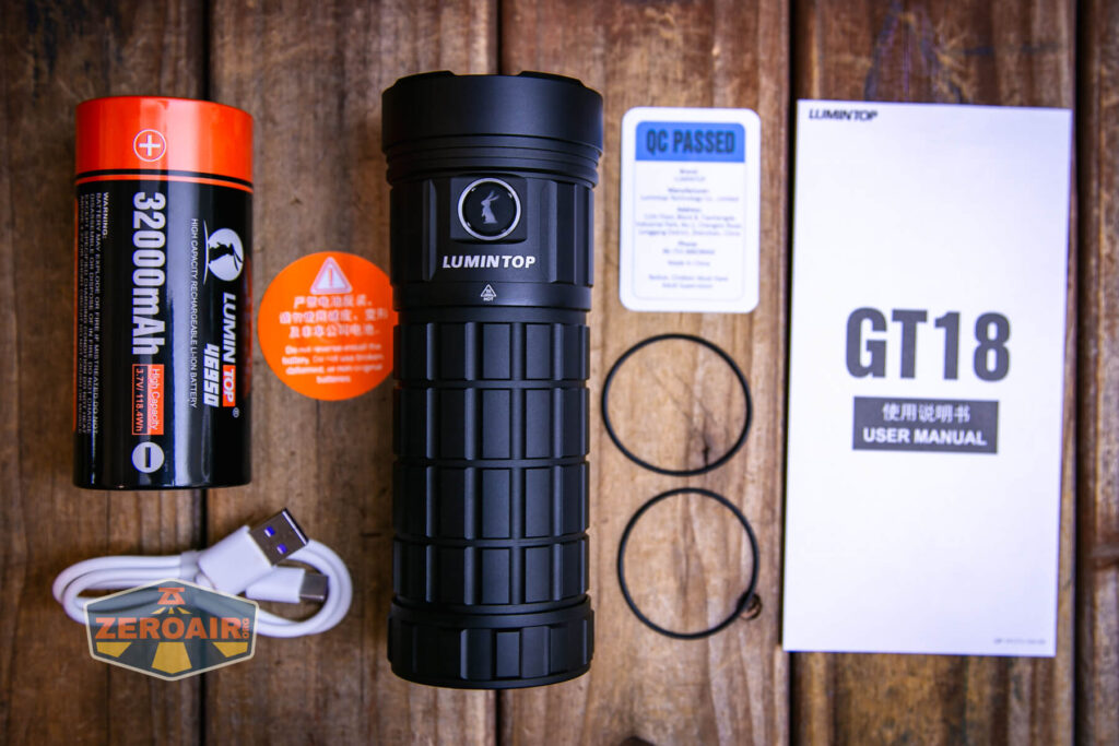 Lumintop GT18 flashlight what's included