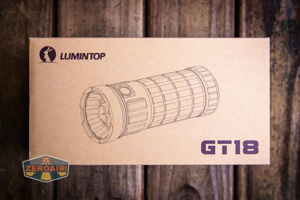 Lumintop GT18 flashlight box