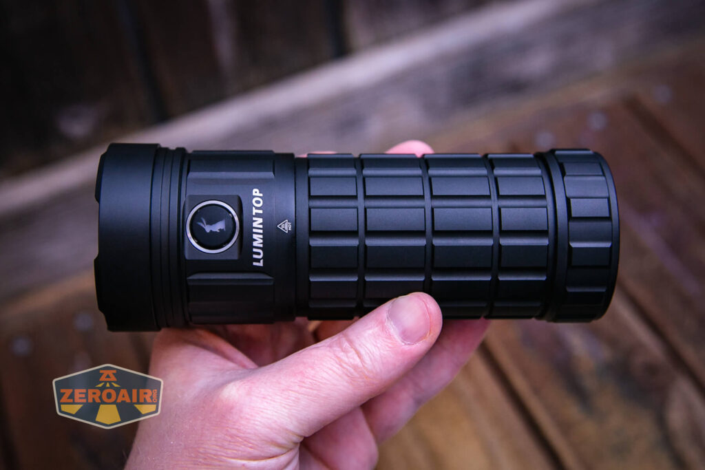 Lumintop GT18 flashlight in hand