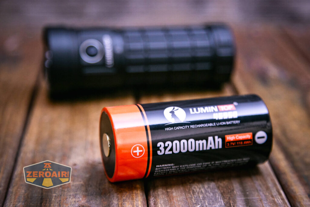 Lumintop GT18 flashlight with included cell