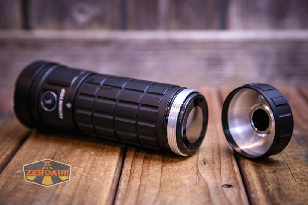 Lumintop GT18 flashlight with included cell installed