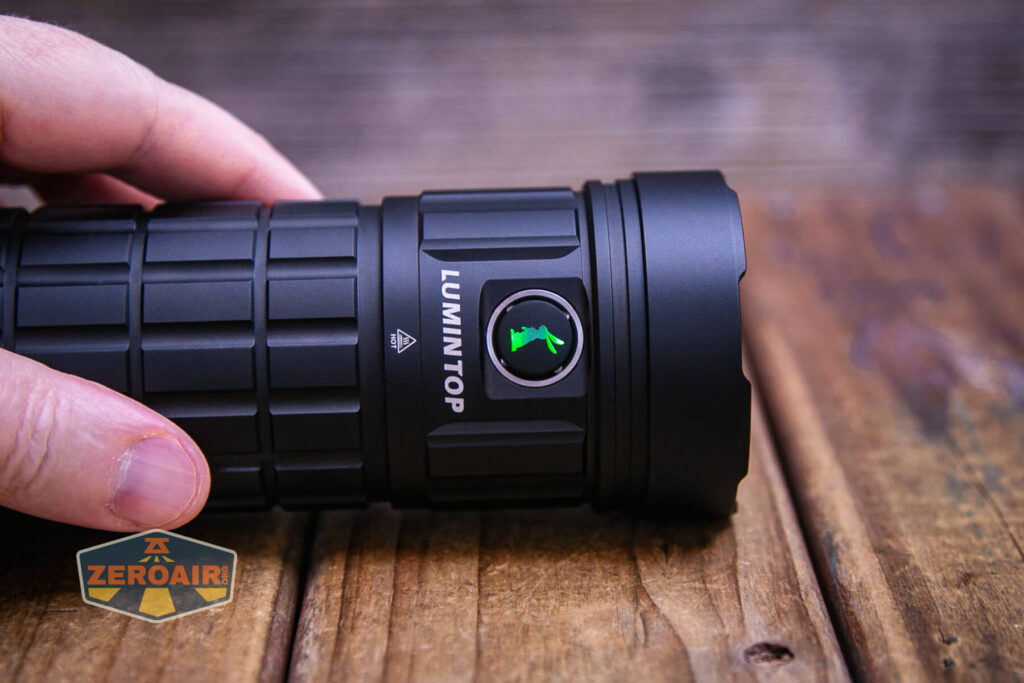 Lumintop GT18 flashlight e-switch in green