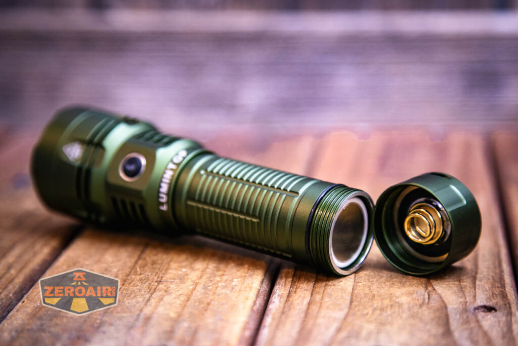 Lumintop W2 LED flashlight with included cell installed