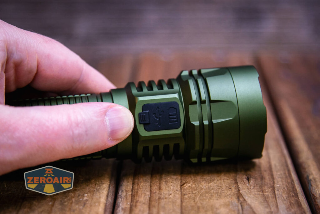 Lumintop W2 LED flashlight charging port closed