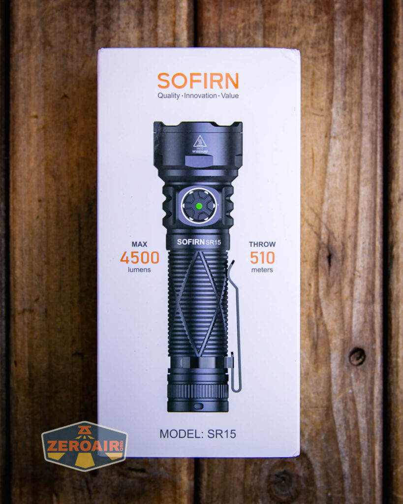 Sofirn SR15 rechargeable flashlight box