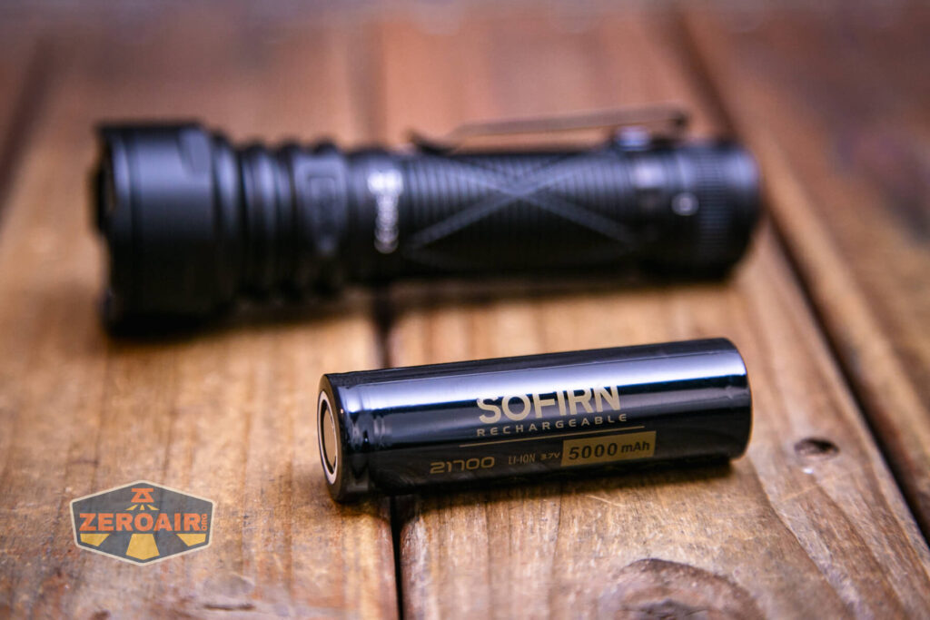 Sofirn SR15 rechargeable flashlight with included 21700