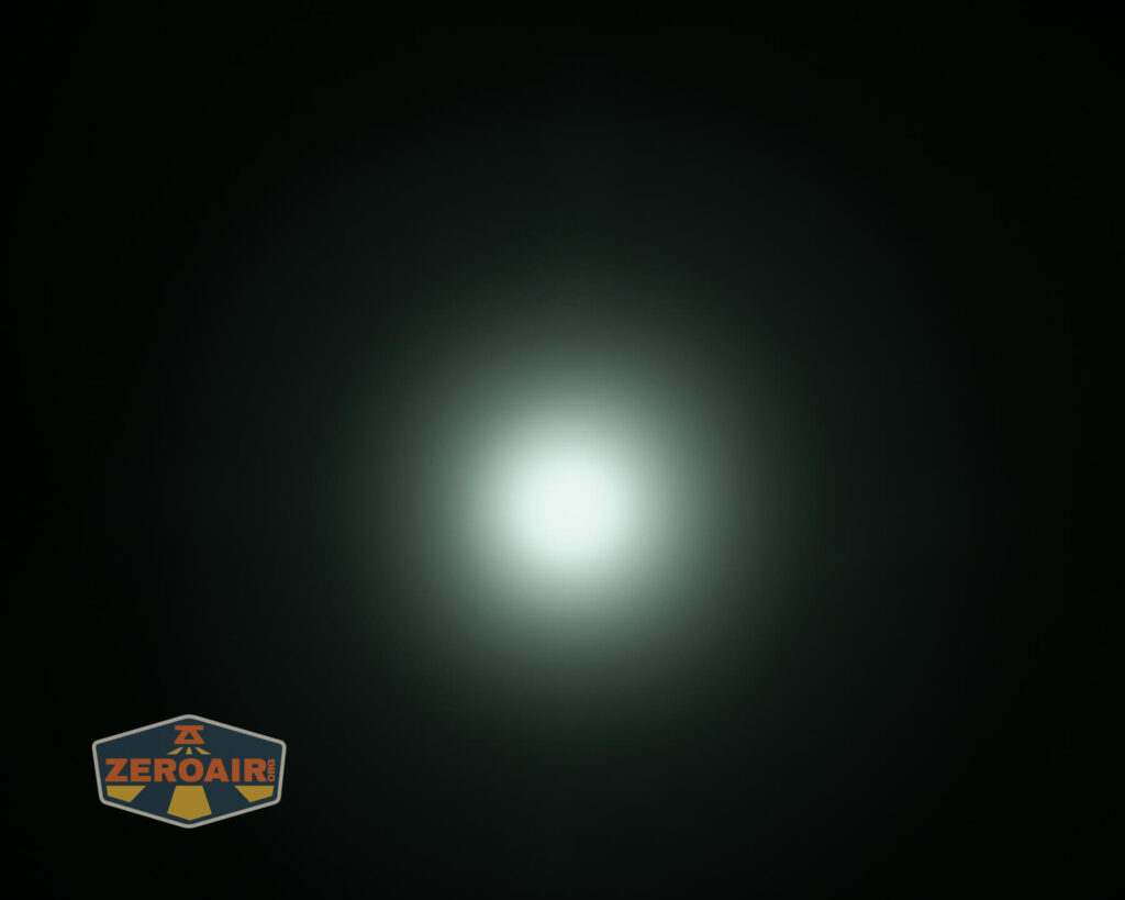 Sofirn SR15 rechargeable flashlight beamshots on ceiling