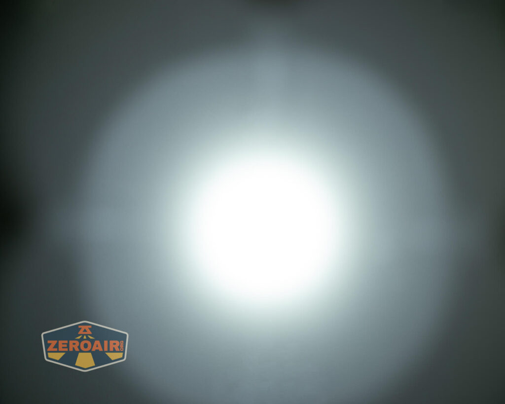 Sofirn SR15 rechargeable flashlight beamshots on ceiling