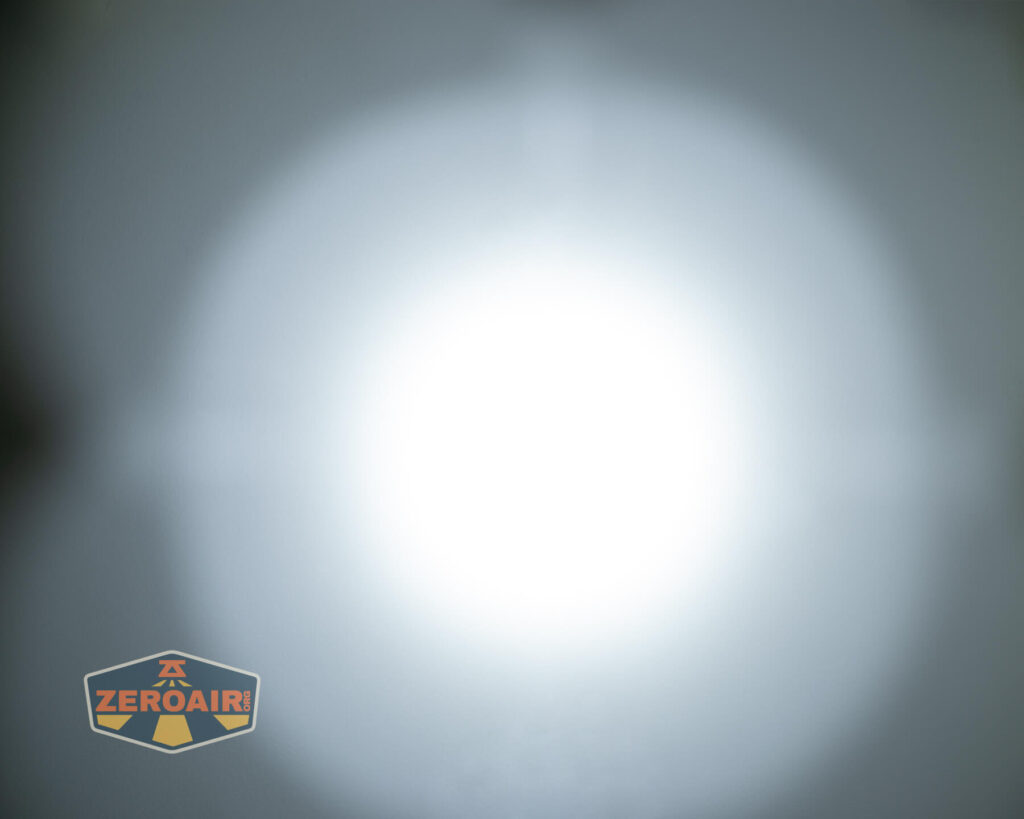 Sofirn SR15 rechargeable flashlight beamshots on ceiling