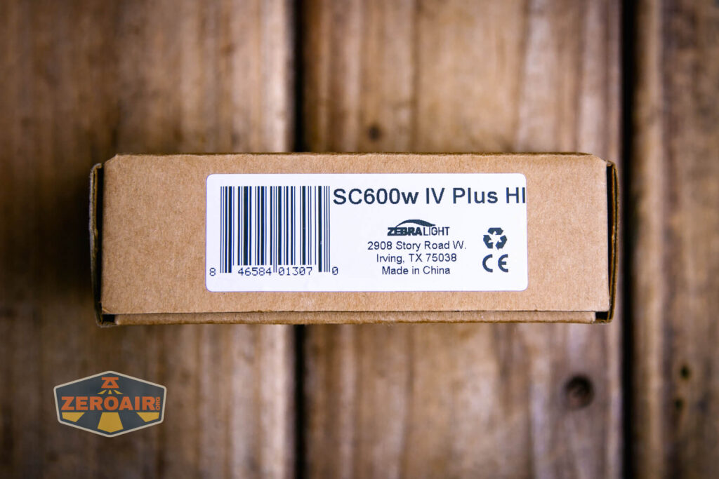 Zebralight SC600w IV Plus HI flashlight box