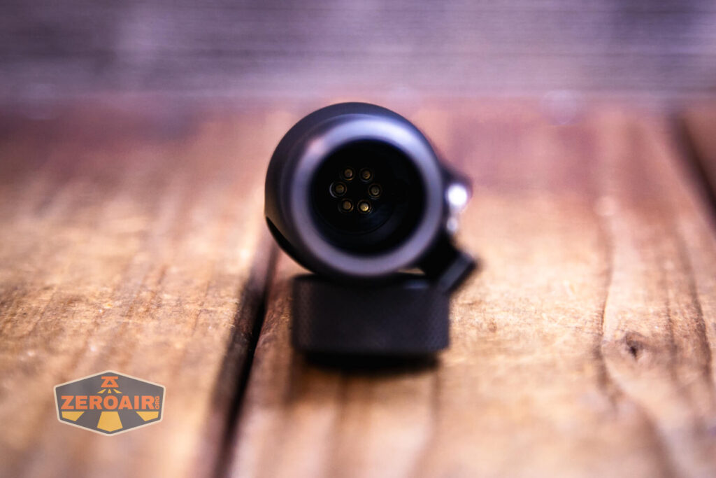 Zebralight SC600w IV Plus HI flashlight pogo pins in the head