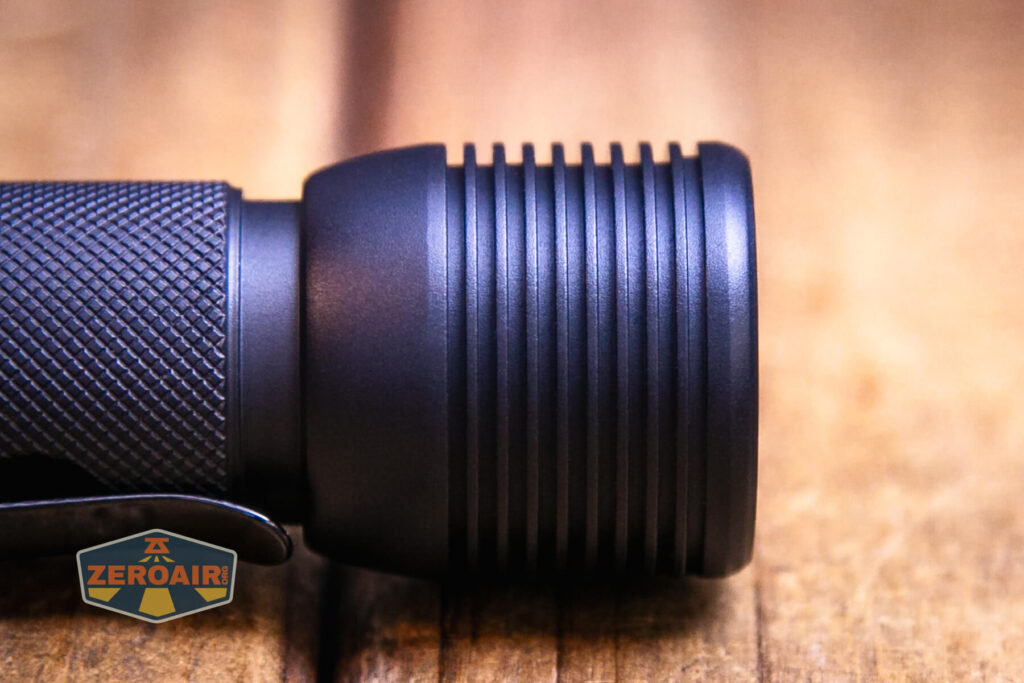 Zebralight SC600w IV Plus HI flashlight cooling fins