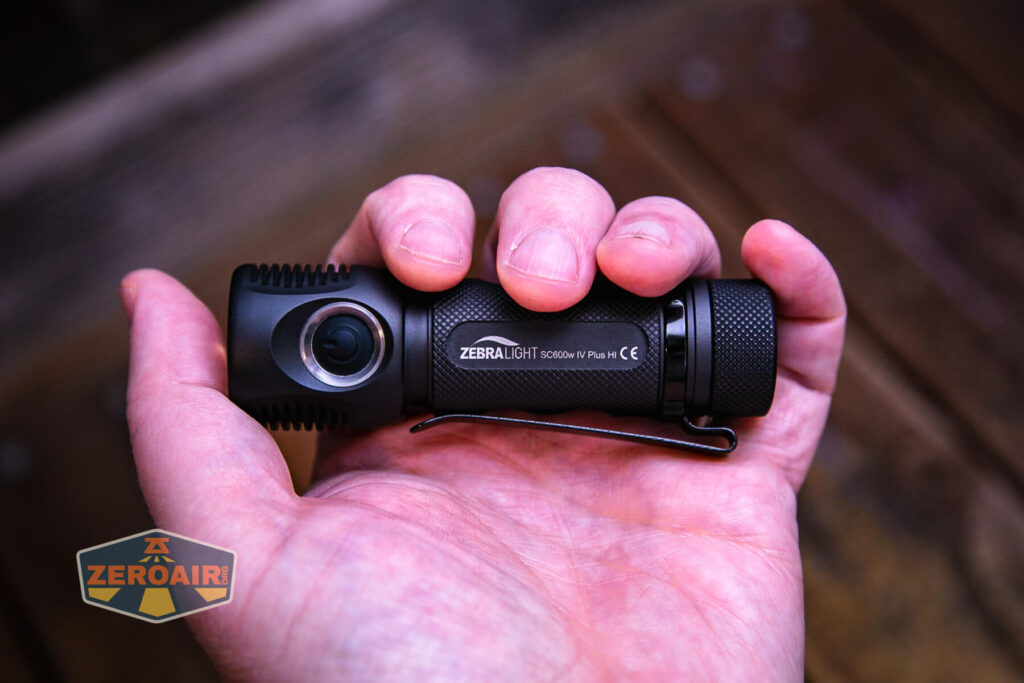 Zebralight SC600w IV Plus HI flashlight in hand