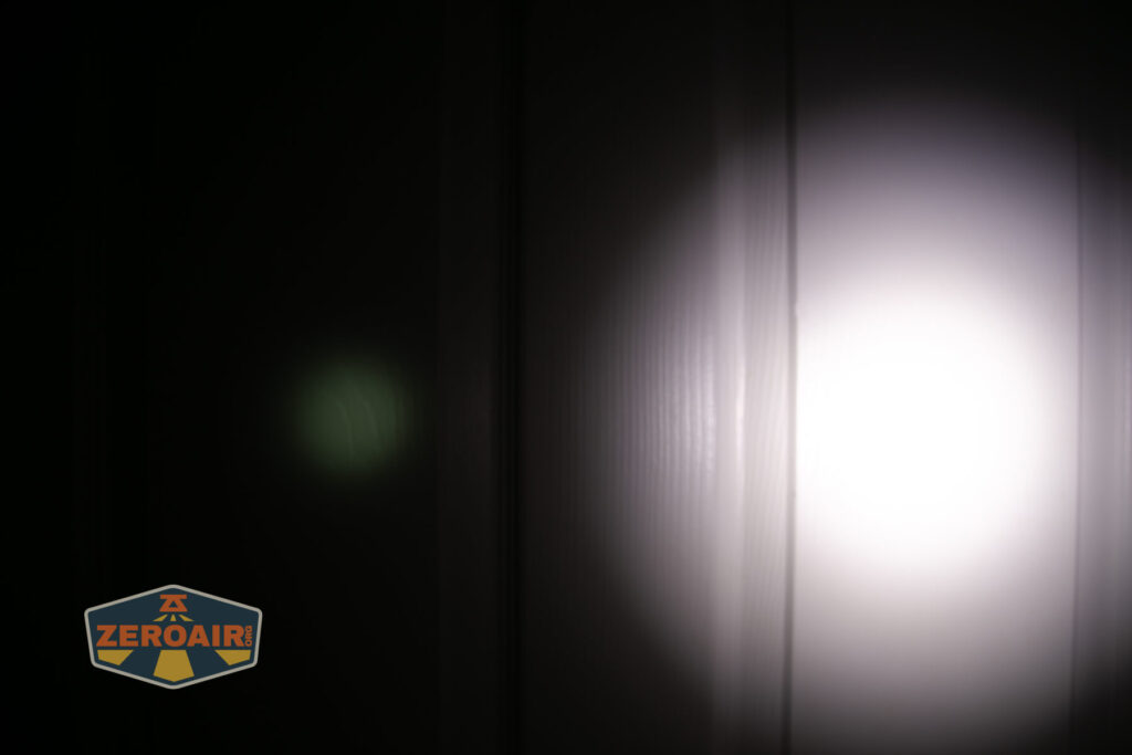 Skilhunt M200 V4 flashlight beamshots on door (at 1') compared to nichia 219b 4500K
