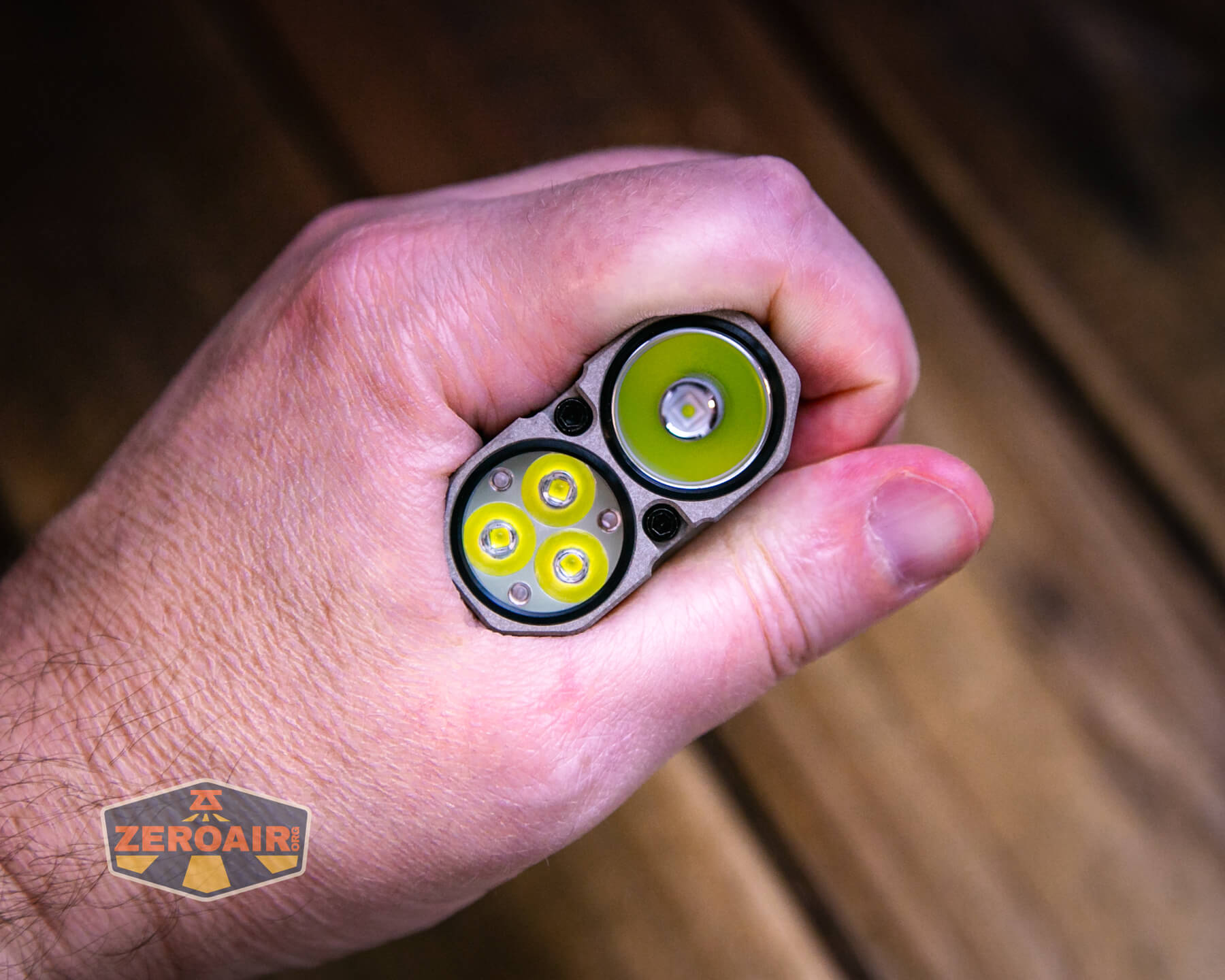 LoopGear SK-05 Pro MAO flashlight in hand