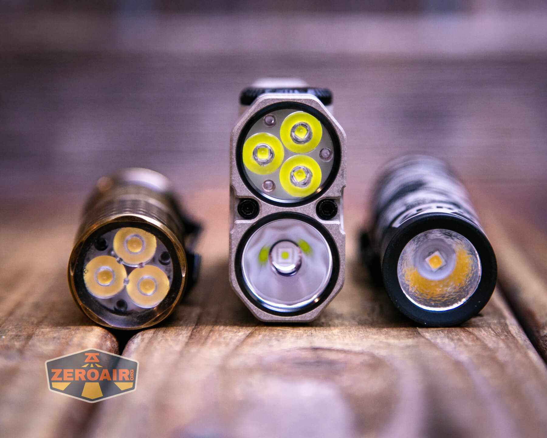 LoopGear SK-05 Pro MAO flashlight with two standard sized flashlights