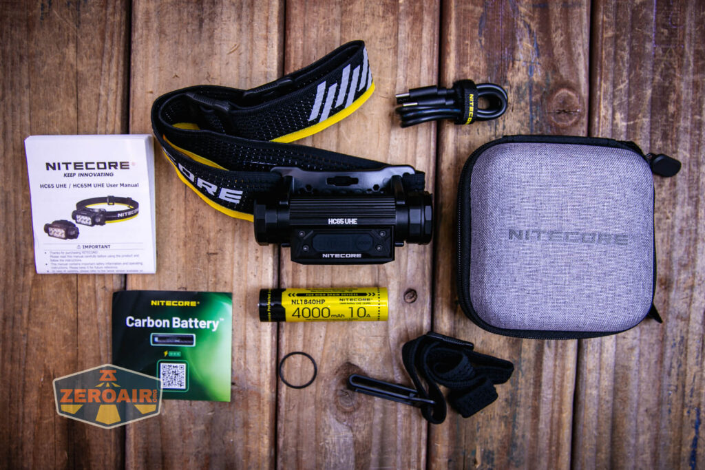 Nitecore HC65 UHE headlamp what's included