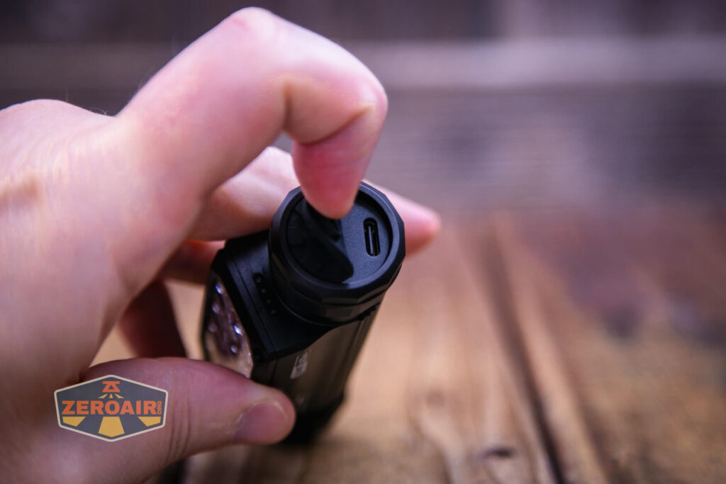 Nitecore HC65 UHE headlamp charging port