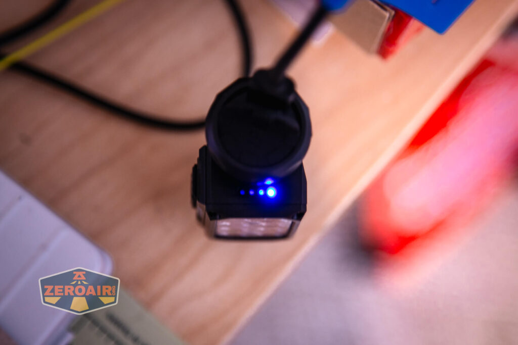 Nitecore HC65 UHE headlamp charging indicator