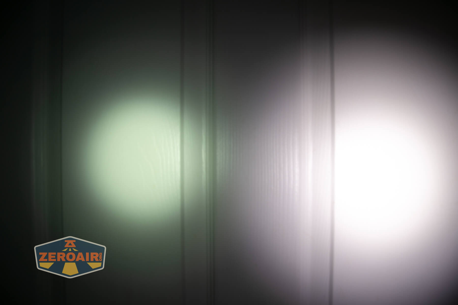 Olight Baton 4 Premium flashlight beamshots on door (at 1') compared to nichia 219b 4500K