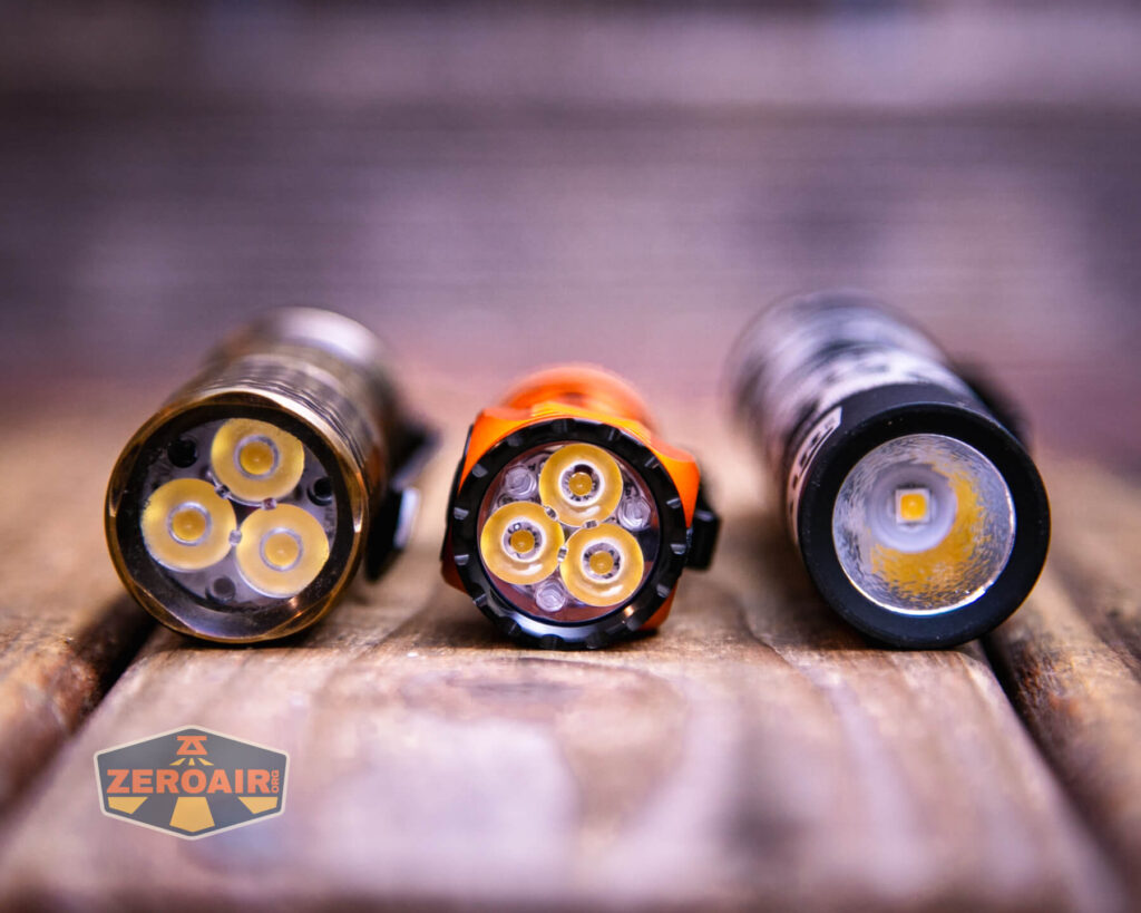 Skilhunt EC150 Nichia 519a flashlight with standard sized flashlights