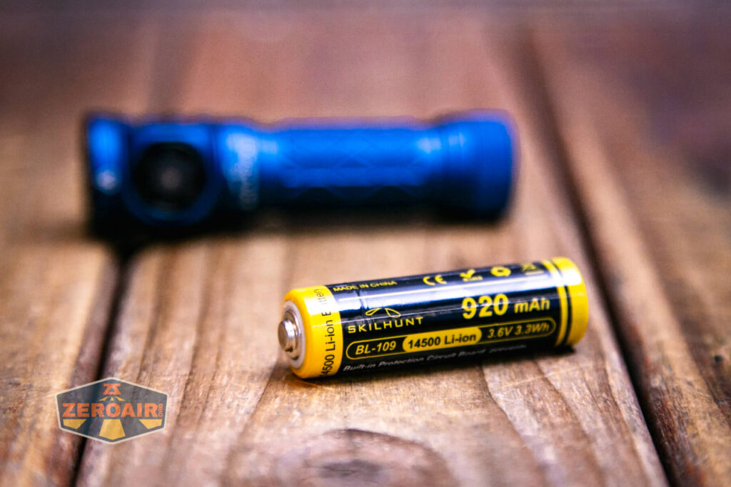 Skilhunt EC150 Luminus SFT25R flashlight with included 14500 cell