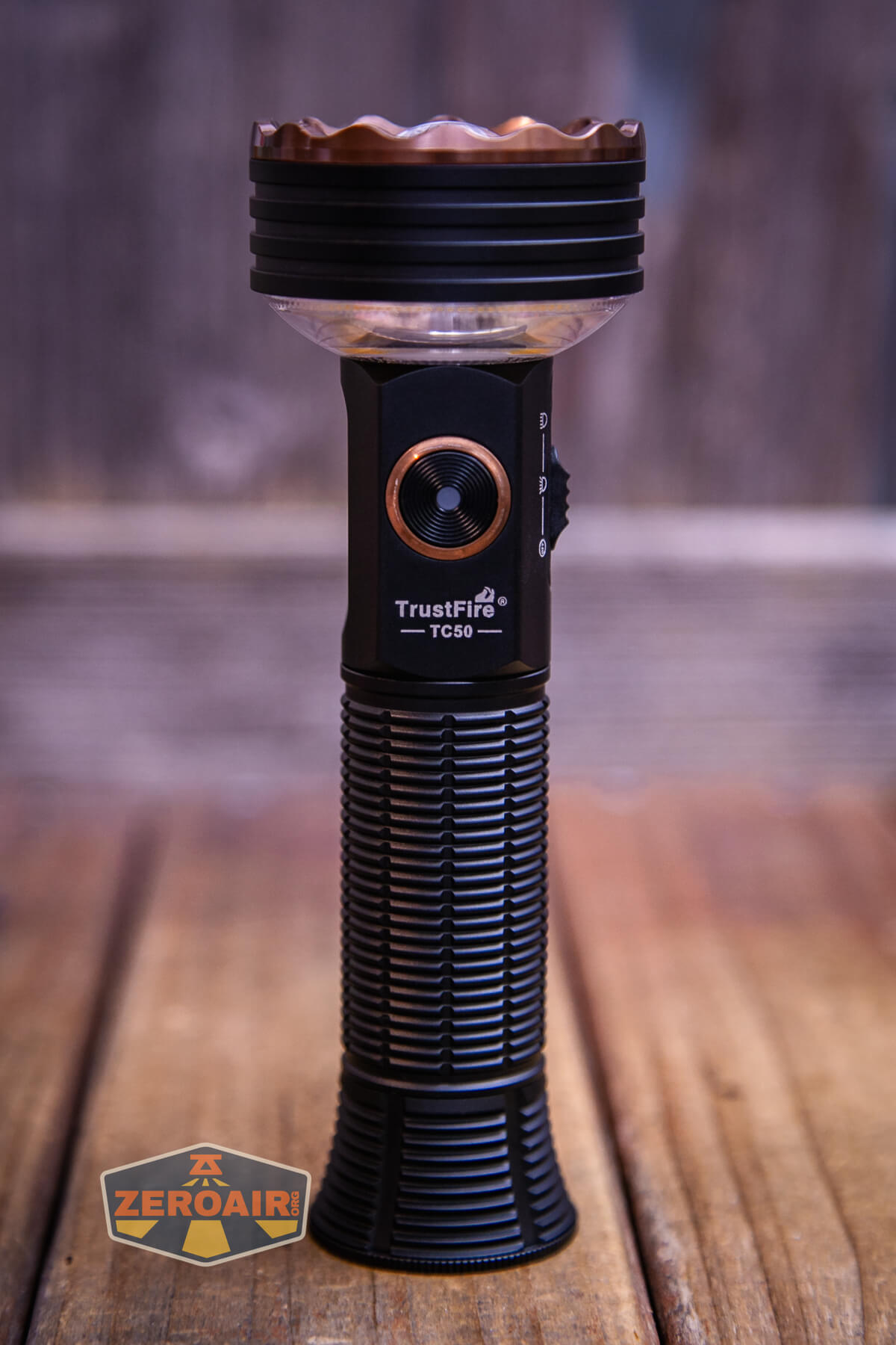 Trustfire TC50 camping flashlight showing all sides