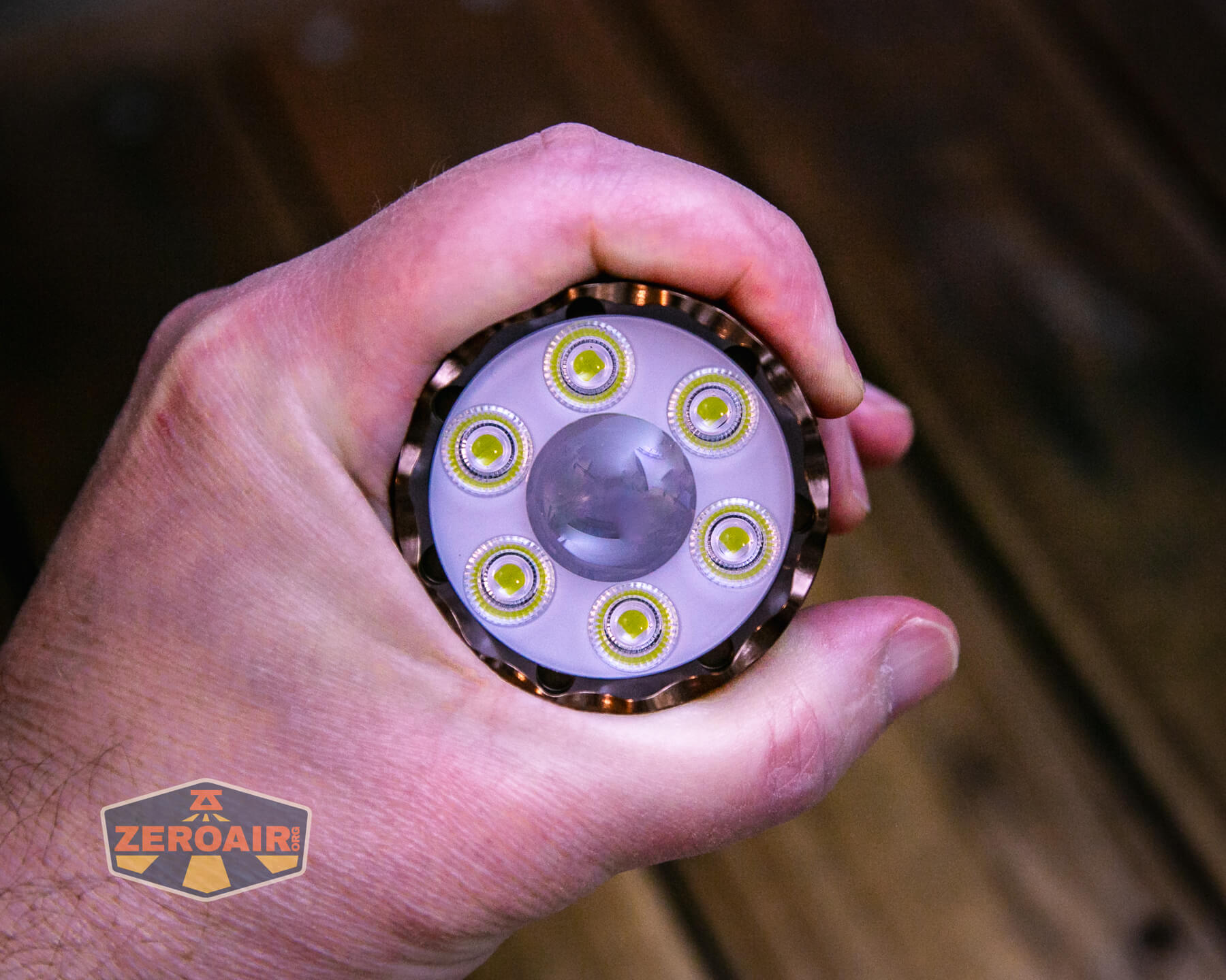 Trustfire TC50 camping flashlight in hand